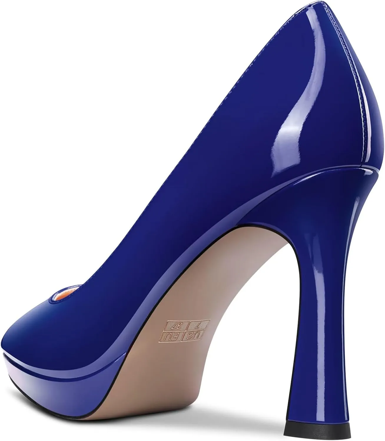Saekcted Women High Stiletto Platform Heel Pointed Toe Pumps Slip-on Wedding Office 3.9 Inches Heels Shoes