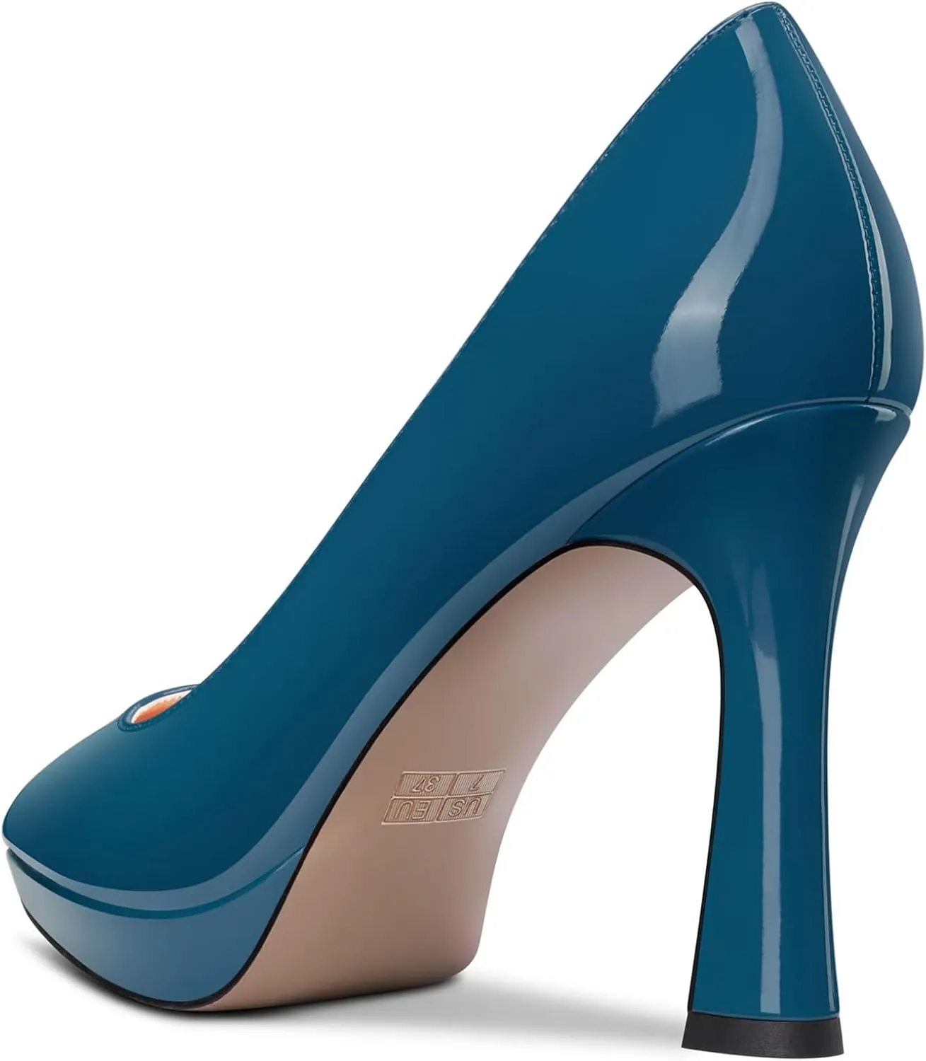 Saekcted Women High Stiletto Platform Heel Pointed Toe Pumps Slip-on Wedding Office 3.9 Inches Heels Shoes