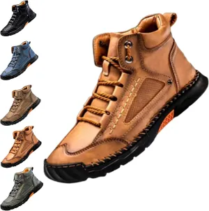 Saw Behind Men's Shoes, Sawbehind Men's Comfortable Handmade Leather Boots, Waterproof, Spacious Toe Box Leather Shoes