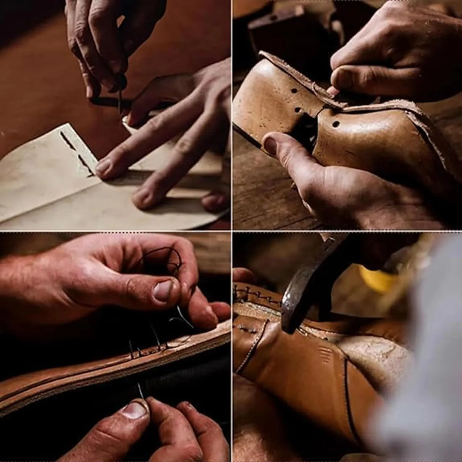Saw Behind Men's Shoes, Sawbehind Men's Comfortable Handmade Leather Boots, Waterproof, Spacious Toe Box Leather Shoes