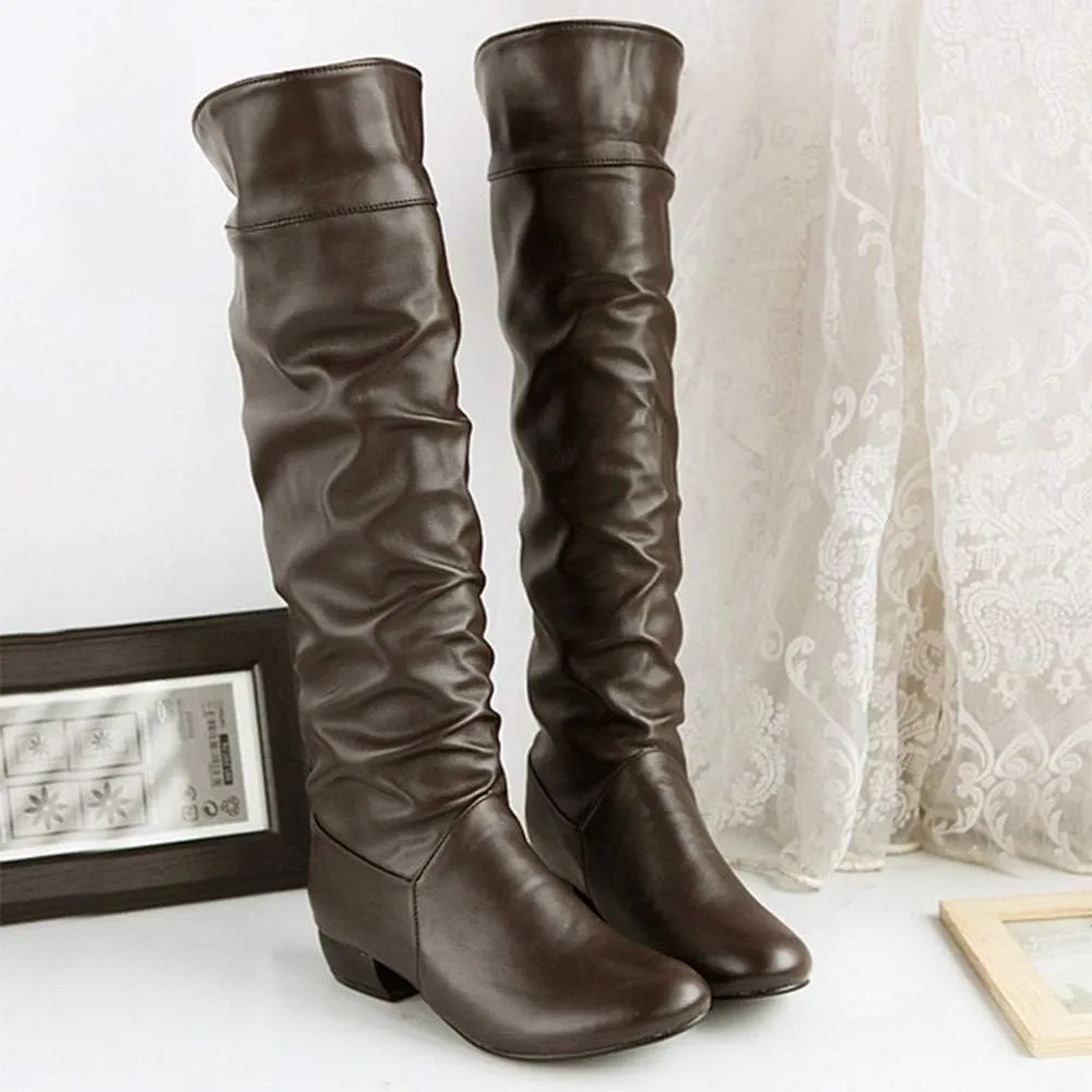 SBGMoSJ Cowgirl Boots Knee High Black Cowboy Boots Short Knee High Cowboy Boots Women White Womens Cowboy Boots Black Sole Wide Calf Brown Boots Leather