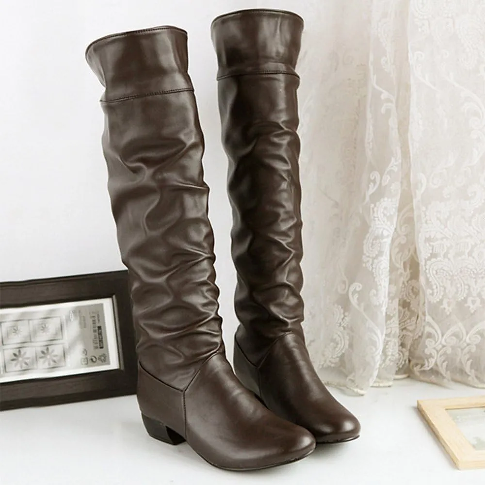 SBGMoSJ Cowgirl Boots Knee High Black Cowboy Boots Short Knee High Cowboy Boots Women White Womens Cowboy Boots Black Sole Wide Calf Brown Boots Leather