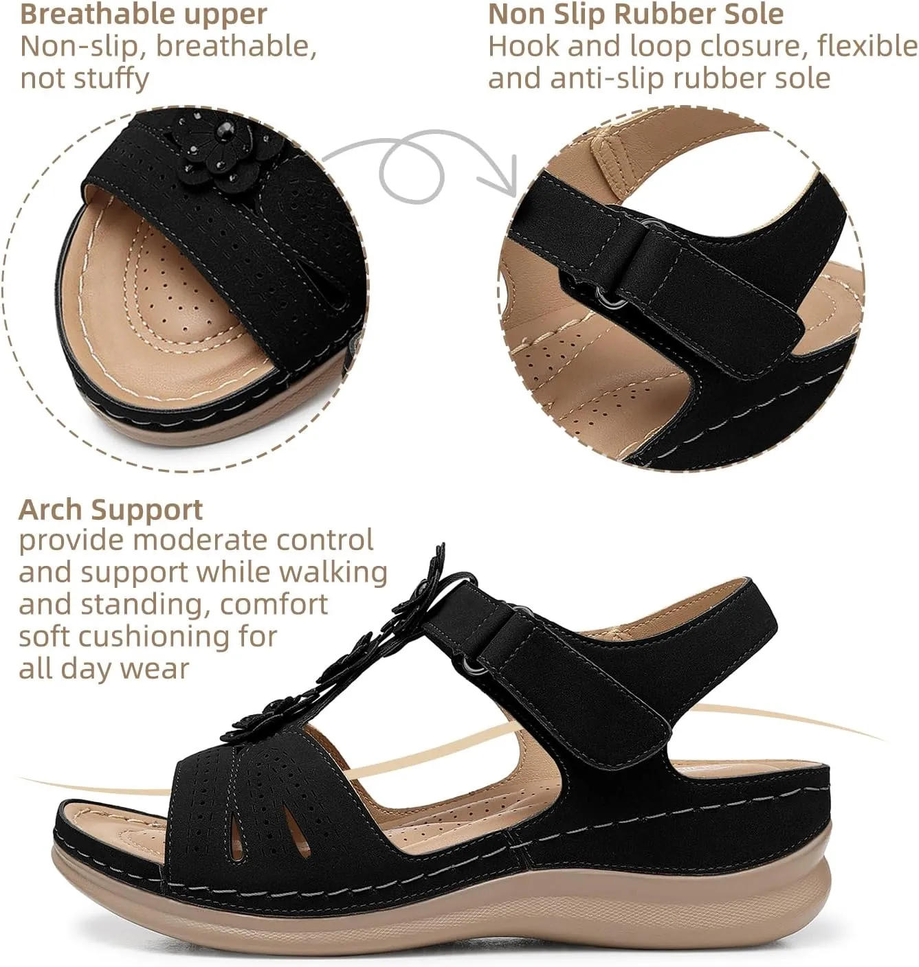 SHIBEVER Wedge Sandals for Women Dressy: Comfortable Summer Platform Casual Dress Women Sandal