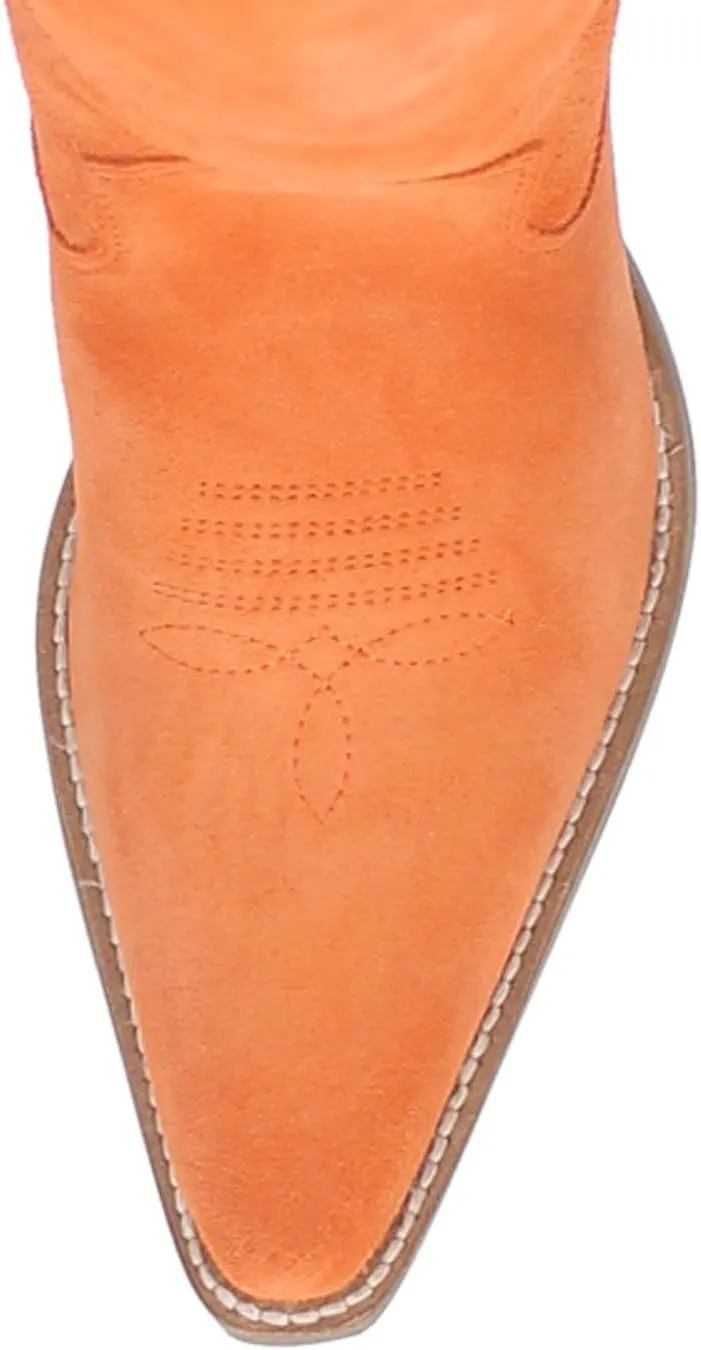 SHODENSE Women Suede Knee High Cowgirl Cowboy Boots Embroidered Stacked Heel Pointed Toe Tall Western Boots Pull On Wide Calf Low Chunky Heel Dress Long Boots Vintage Casual 4-11 M US