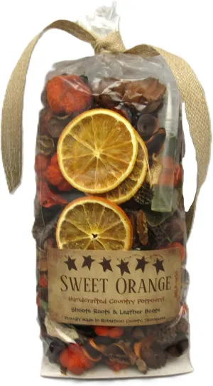 Shoots, Roots & Leather Boots Sweet Orange Handcrafted Botanical Bowl Filler Potpourri – 5 Cup Bag with 5ml Starter Refresher Oil – Creamsicle Orange Home Fragrance