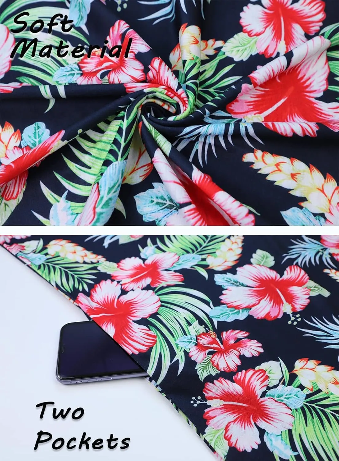 SimpleFun Summer Dresses for Women Beach Floral Tshirt Sundress Casual Pockets Boho Tank Dress