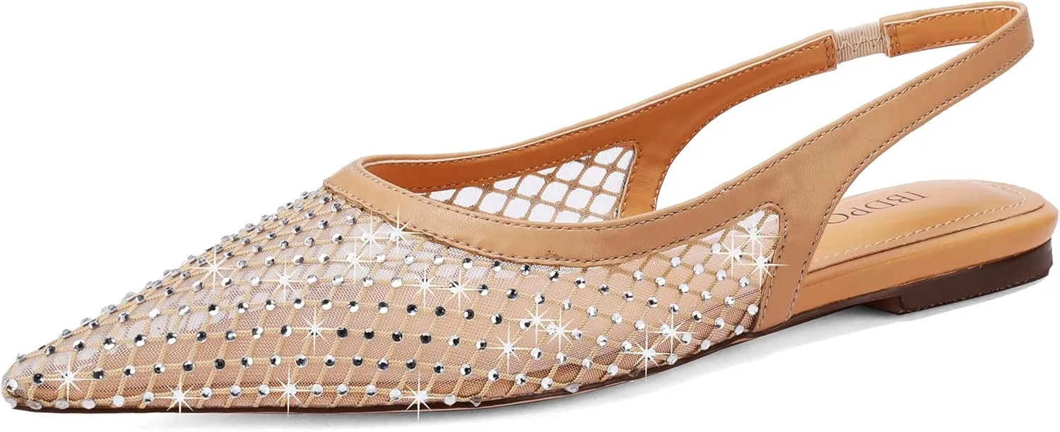 Slingback Flats for Women Stylish Pointed Toe Design with Comfortable Mesh Material for Breathable Party Dress Elegant Shoes