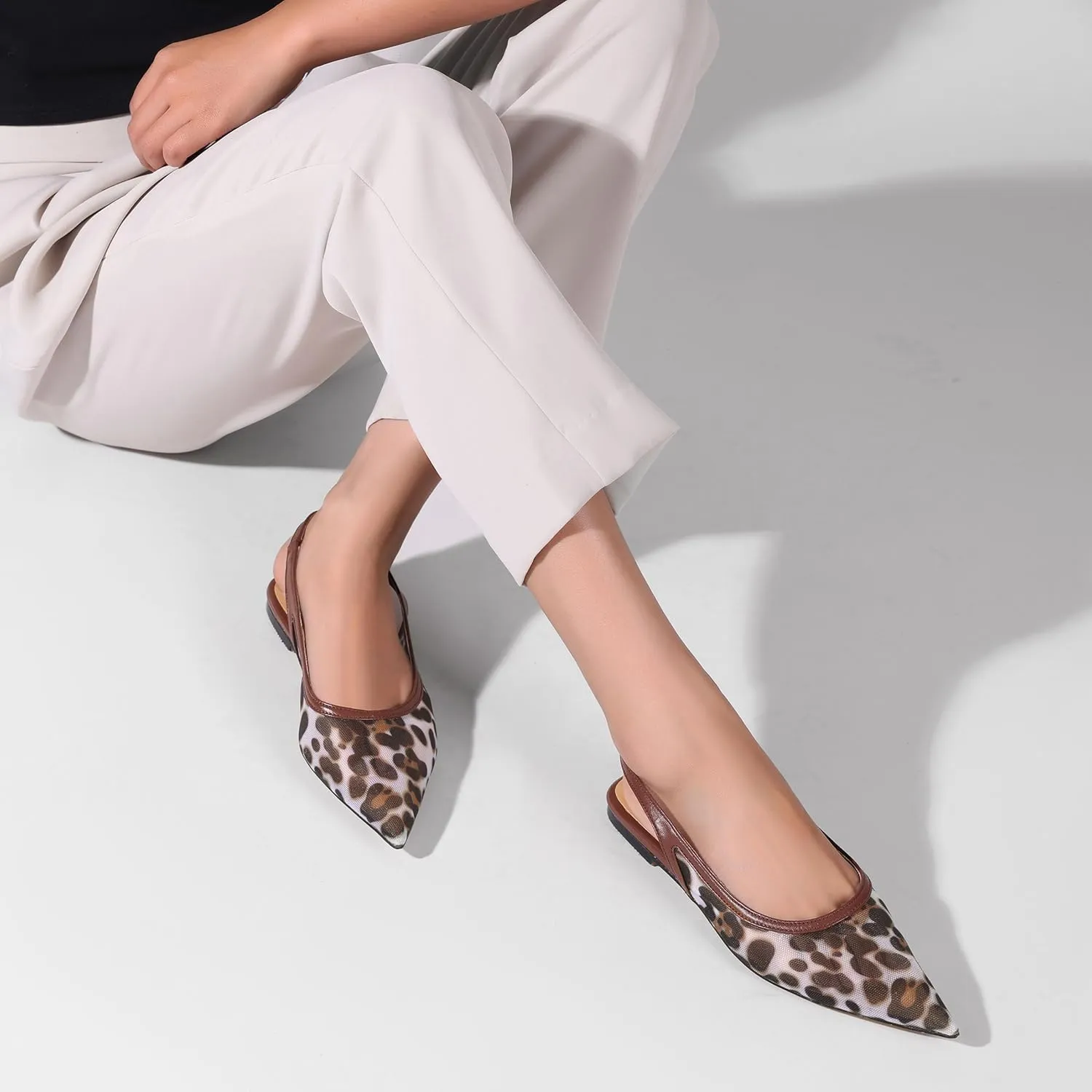 Slingback Flats for Women Stylish Pointed Toe Design with Comfortable Mesh Material for Breathable Party Dress Elegant Shoes