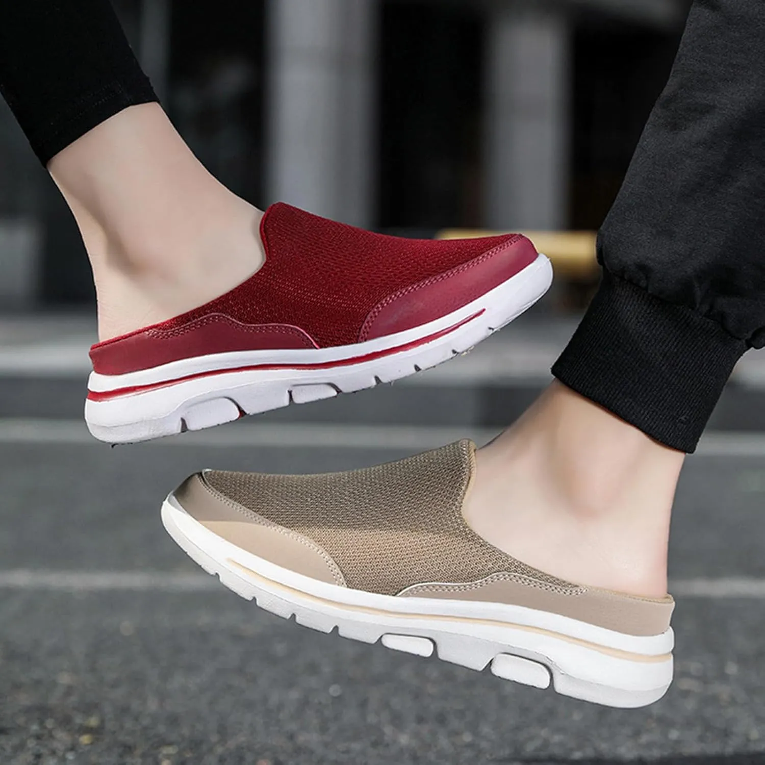 Slip On Mules for Women Comfortable Open Back Closed Toe Slippers Summer Breathable Lightweight Slides Clogs Shoes