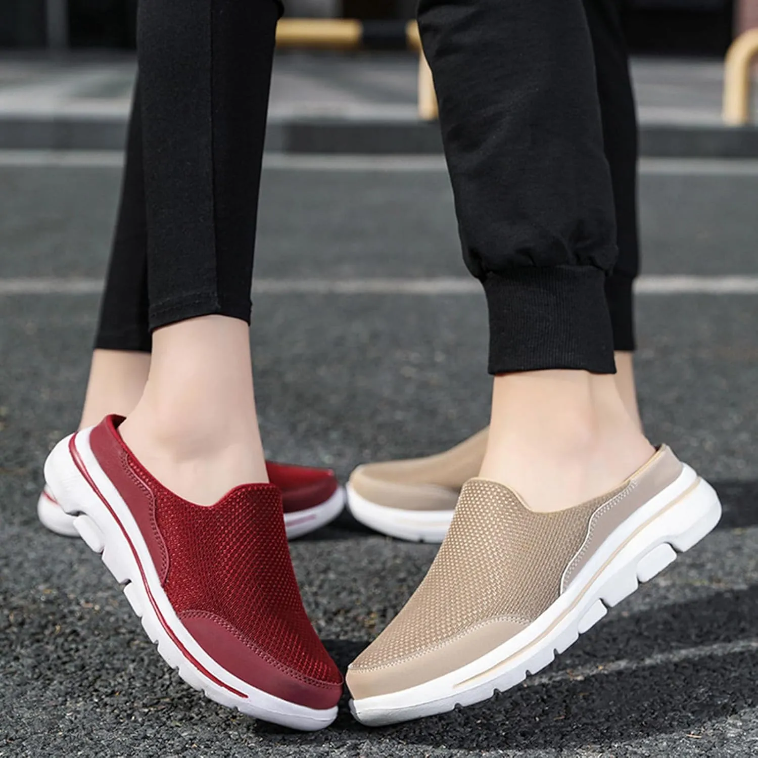Slip On Mules for Women Comfortable Open Back Closed Toe Slippers Summer Breathable Lightweight Slides Clogs Shoes