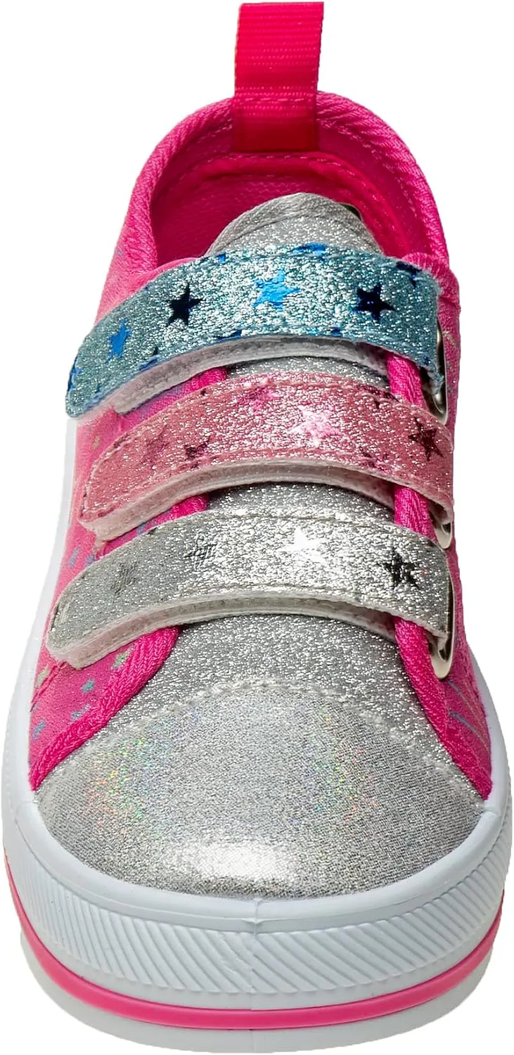Sneakers-Low Top Casual Canvas Shoes Slip on Lace Up Multicolor Tennis (Little Big Kid US Medium)