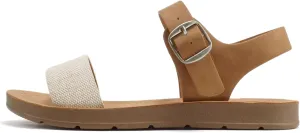 Soda PLENTY ~ Women's Strappy Ankle Wrap Buckle Fashion Flat Sandals