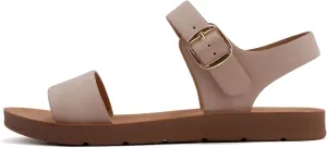 Soda PLENTY ~ Women's Strappy Ankle Wrap Buckle Fashion Flat Sandals