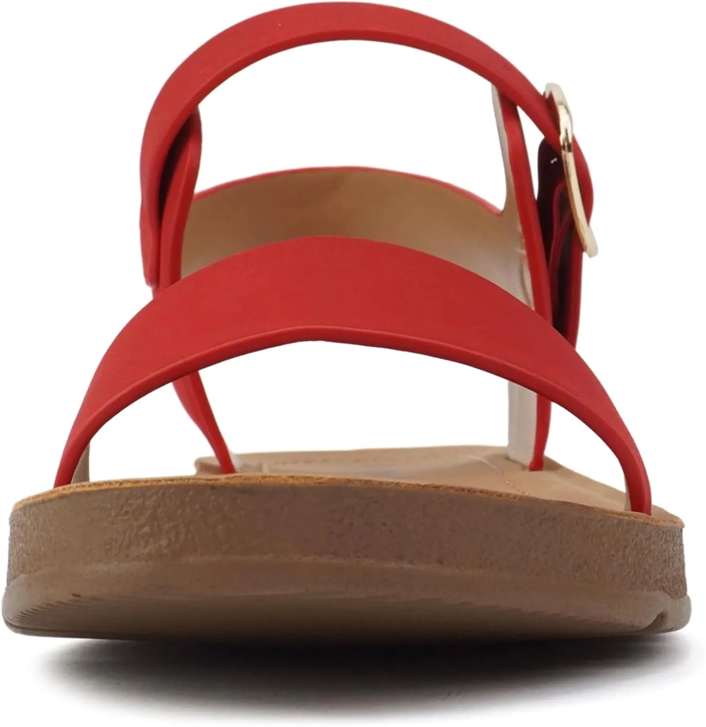 Soda PLENTY ~ Women's Strappy Ankle Wrap Buckle Fashion Flat Sandals
