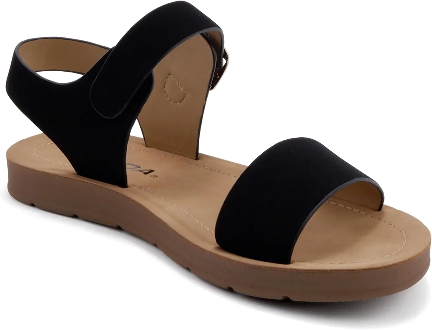 Soda PLENTY ~ Women's Strappy Ankle Wrap Buckle Fashion Flat Sandals
