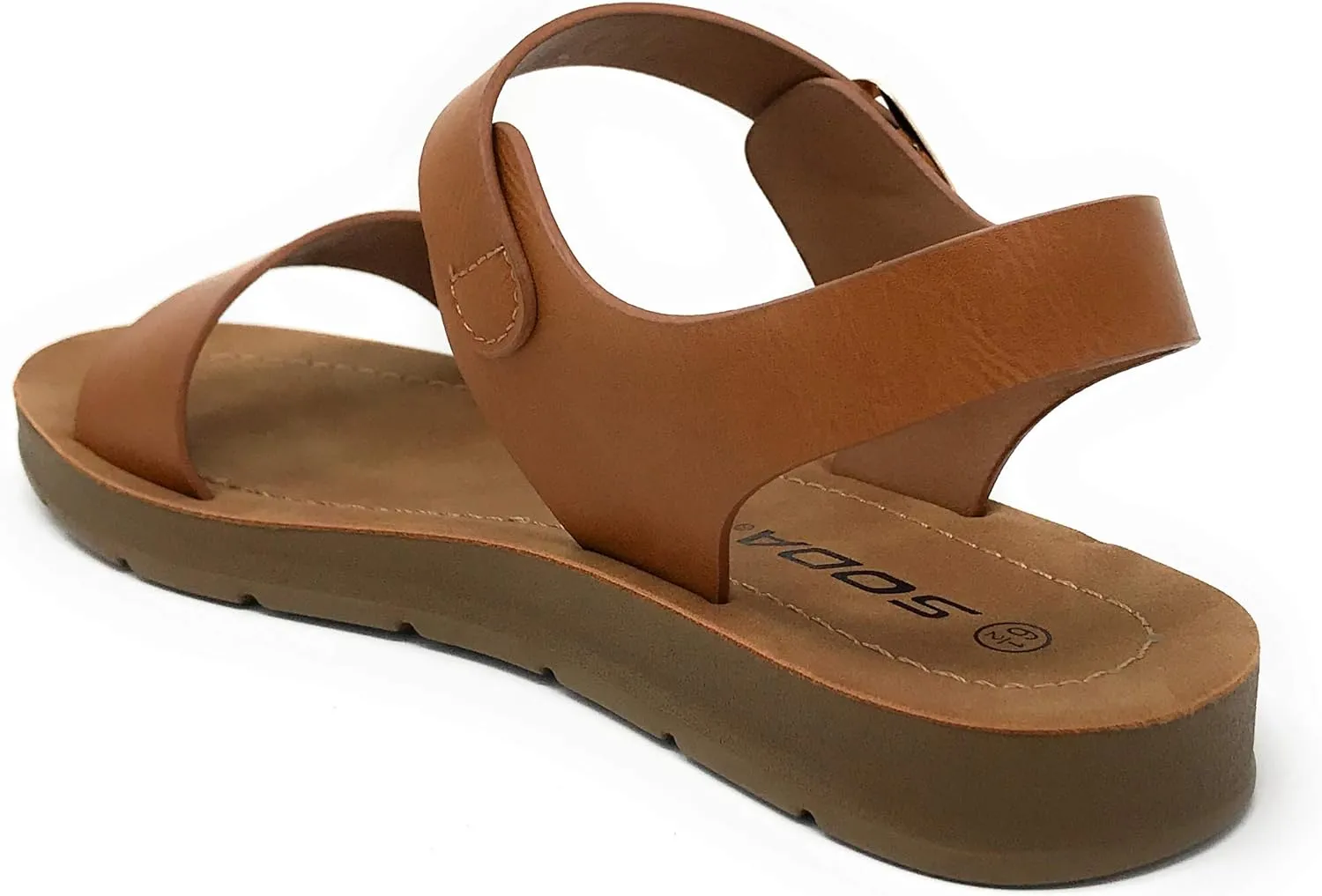 Soda PLENTY ~ Women's Strappy Ankle Wrap Buckle Fashion Flat Sandals