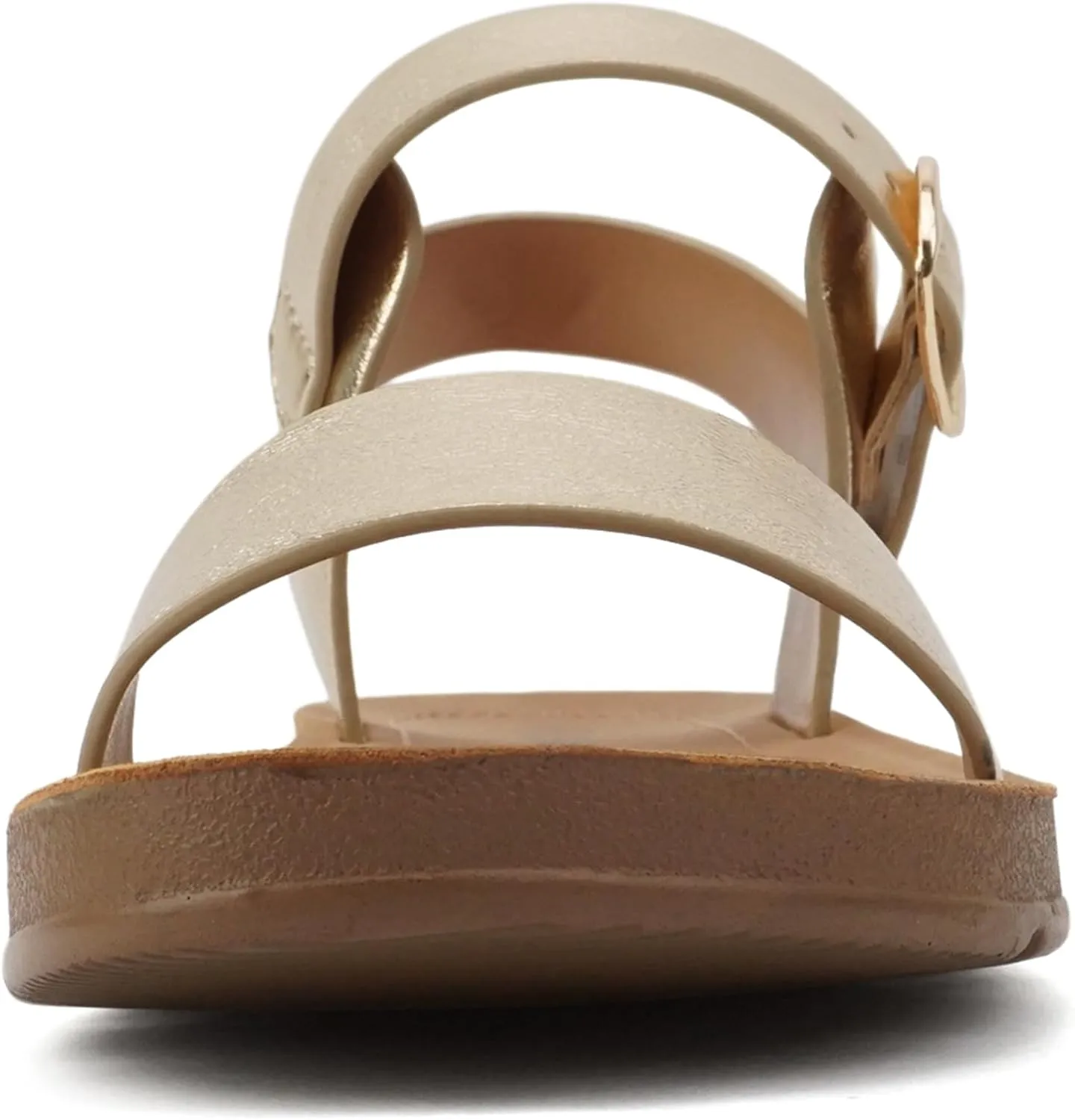 Soda PLENTY ~ Women's Strappy Ankle Wrap Buckle Fashion Flat Sandals