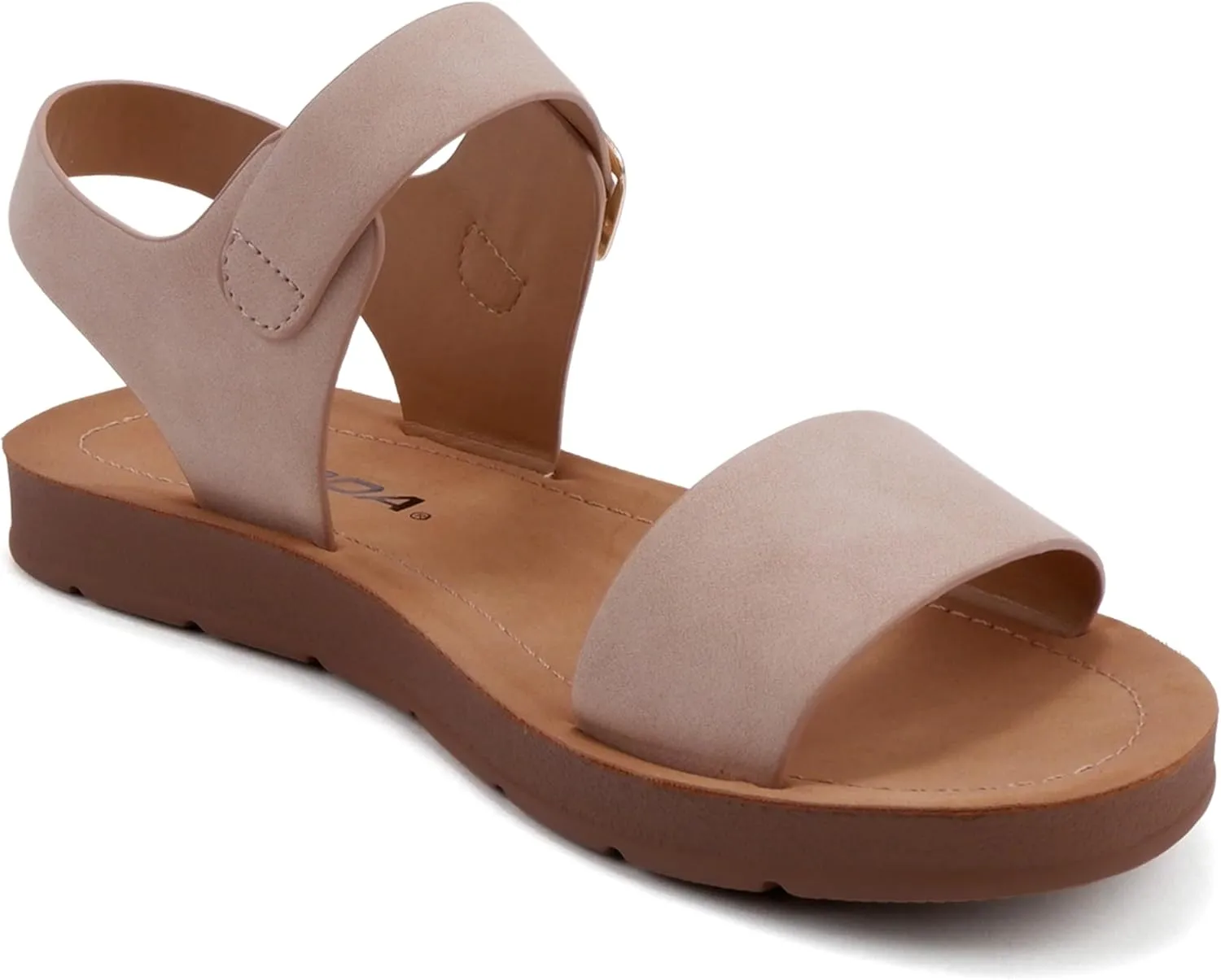 Soda PLENTY ~ Women's Strappy Ankle Wrap Buckle Fashion Flat Sandals