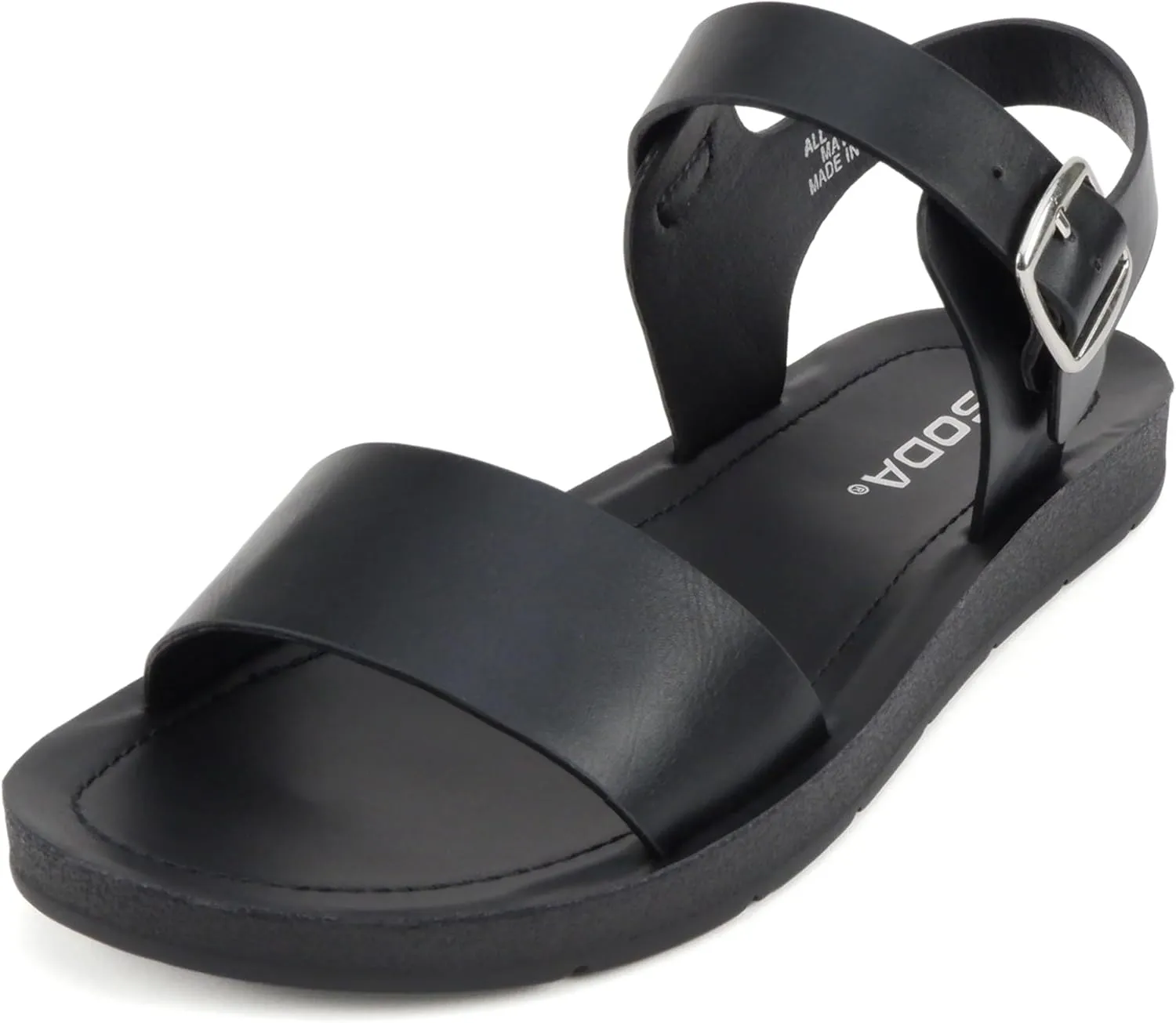 Soda PLENTY ~ Women's Strappy Ankle Wrap Buckle Fashion Flat Sandals