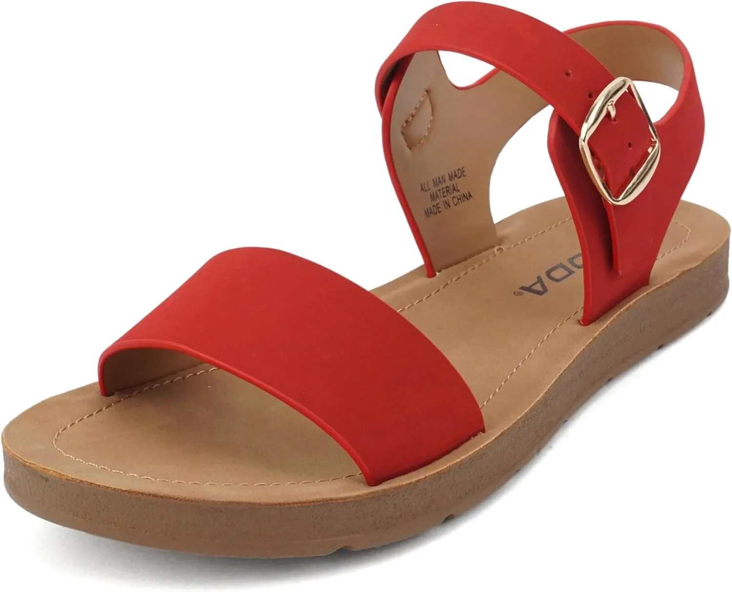 Soda PLENTY ~ Women's Strappy Ankle Wrap Buckle Fashion Flat Sandals