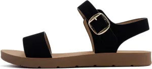 Soda PLENTY ~ Women's Strappy Ankle Wrap Buckle Fashion Flat Sandals