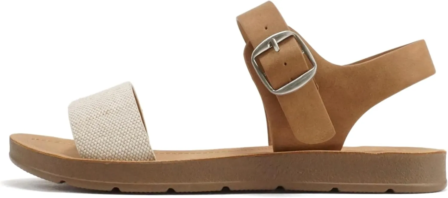 Soda PLENTY ~ Women's Strappy Ankle Wrap Buckle Fashion Flat Sandals
