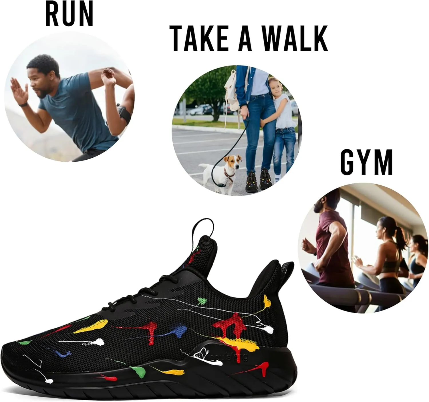 Soulsfeng Womens Running Shoes Lightweight Breathable Tennis Shoes Non Slip Fashion Walking Sneakers
