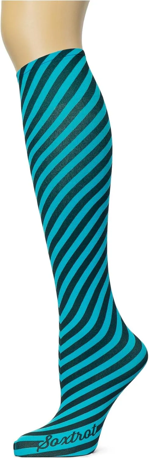 Sox Trot Women's 3 Pairs Knee High Trouser Socks, Classy and Colorful Printed Patterns, Silky Smooth Material