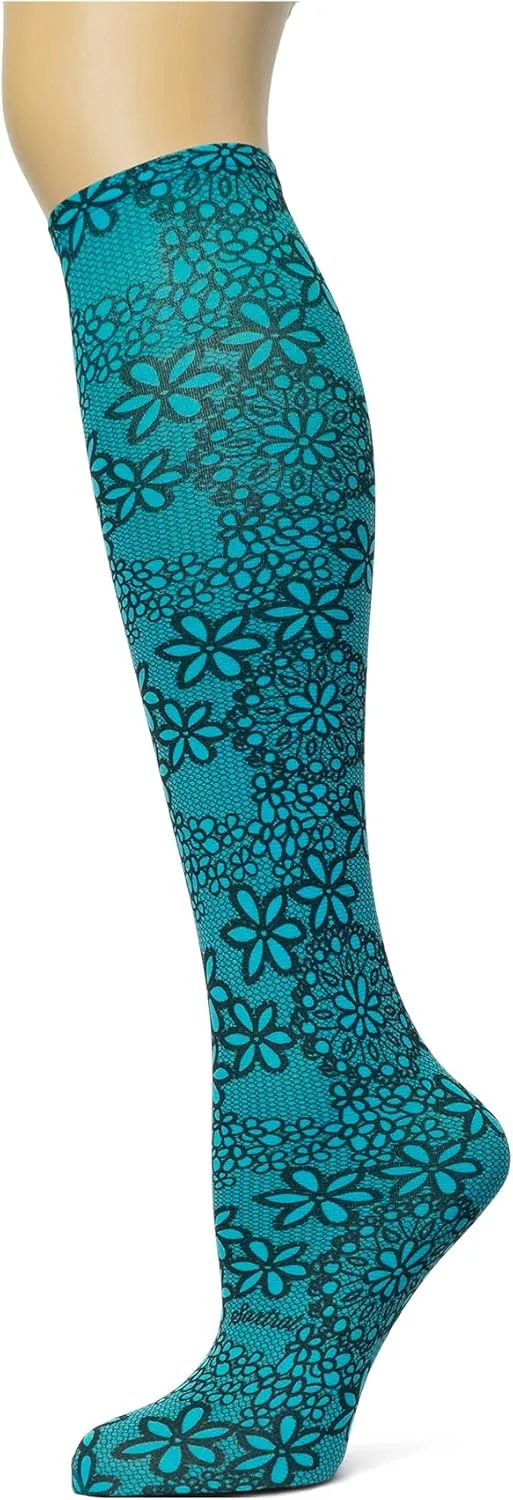 Sox Trot Women's 3 Pairs Knee High Trouser Socks, Classy and Colorful Printed Patterns, Silky Smooth Material