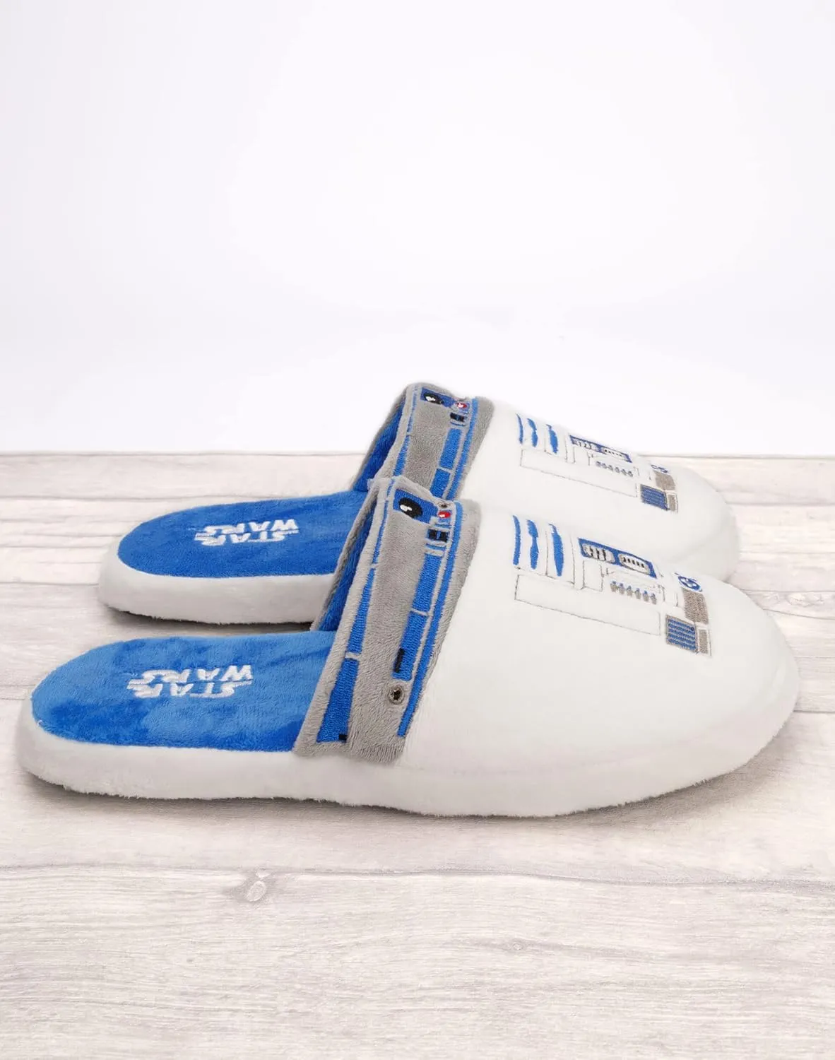 STAR WARS Slippers Mens Yoda Jedi OR R2D2 Slip On House Shoes Loafers