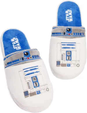 STAR WARS Slippers Mens Yoda Jedi OR R2D2 Slip On House Shoes Loafers