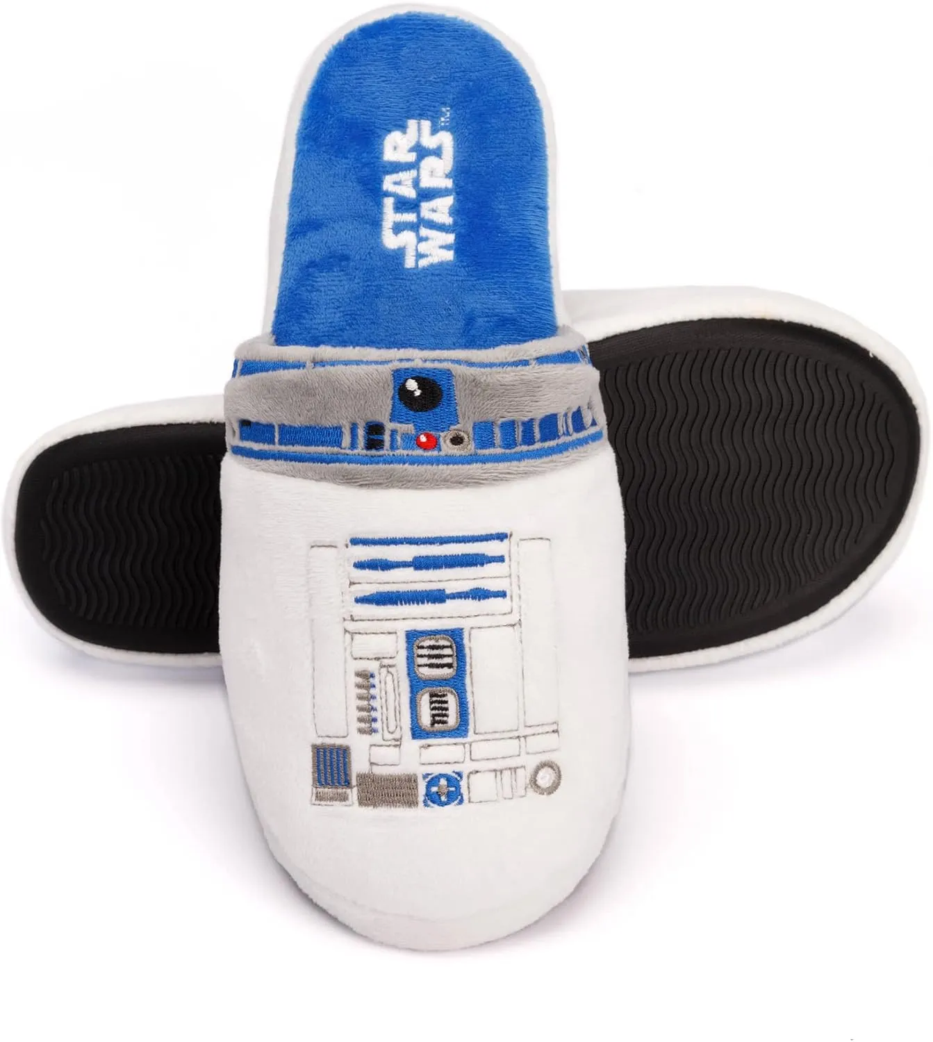 STAR WARS Slippers Mens Yoda Jedi OR R2D2 Slip On House Shoes Loafers