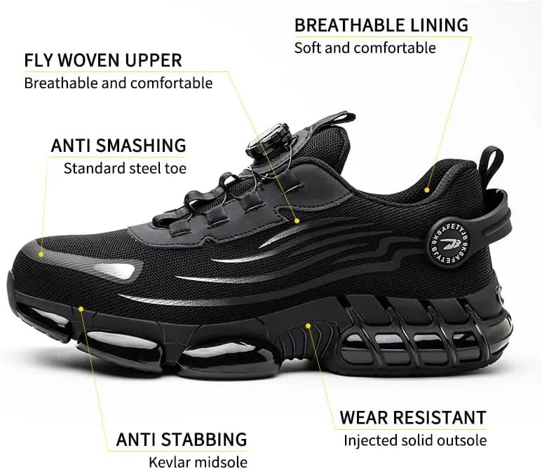 Steel Toe Work Sneakers for Men Women Lightweight Comfortable Industrial & Construction Work Safety Shoes