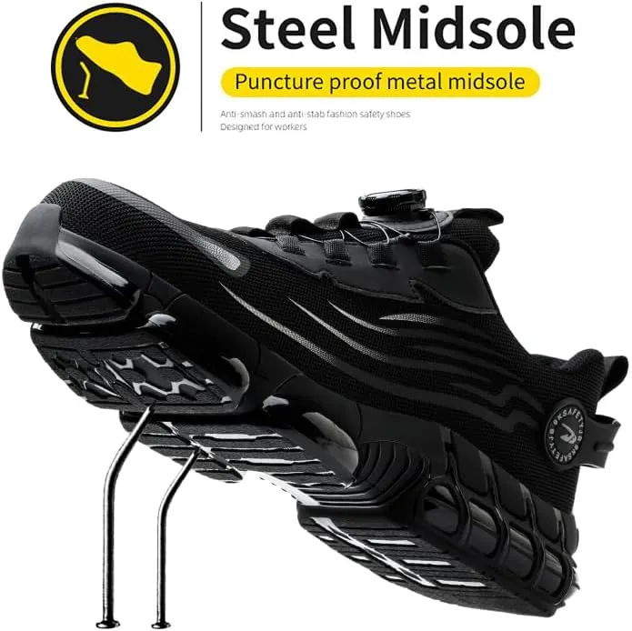 Steel Toe Work Sneakers for Men Women Lightweight Comfortable Industrial & Construction Work Safety Shoes