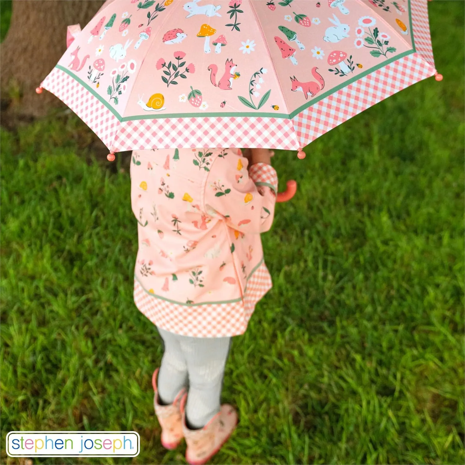 Stephen Joseph, Toddler and Little Kid Umbrella with Pinch Free Closure and Colorful Design