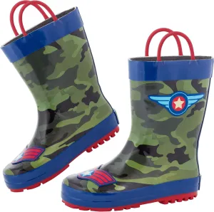 Stephen Josheph Baby Girls' All-Over Print Rain Boots, Pilot