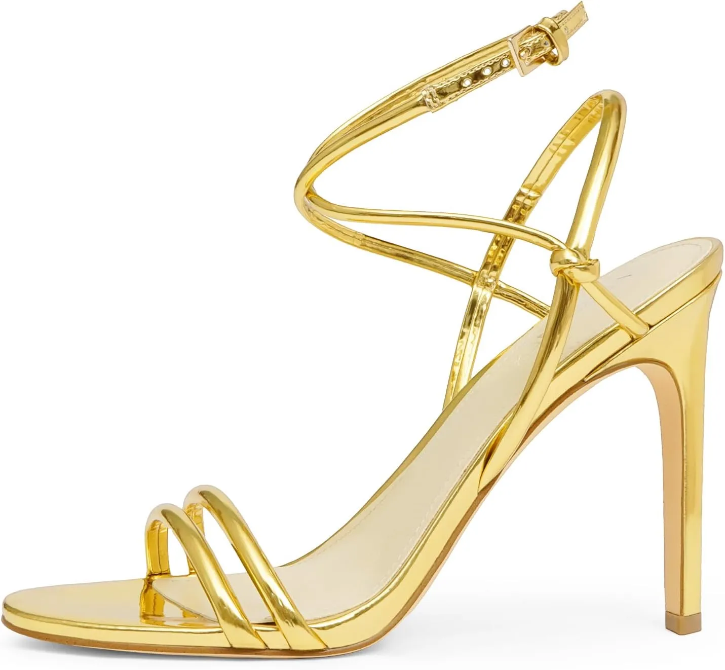 Strappy Heels for Women Stiletto High Heels Open Toe Ankle Strap Sexy Prom Dressy Comfortable Lace Up Heeled Sandals