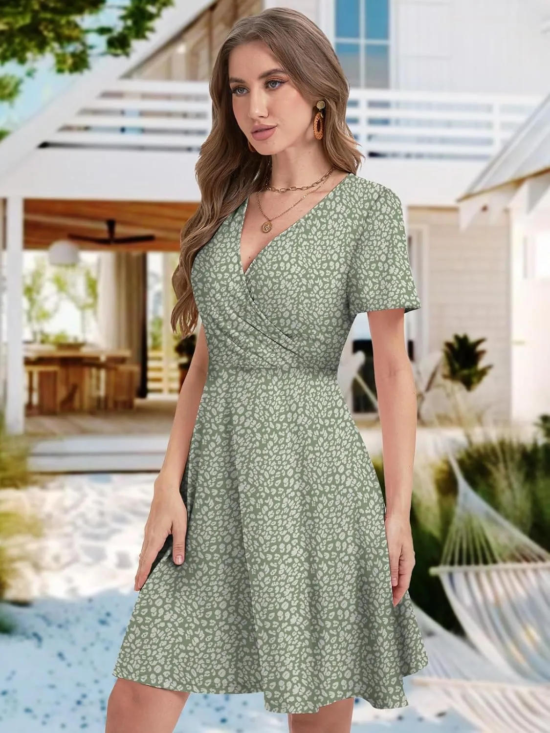 Summer Dresses for Women 2025 Floral Sundresses Elegant Classy Fashion Casual Outfit Plus Size
