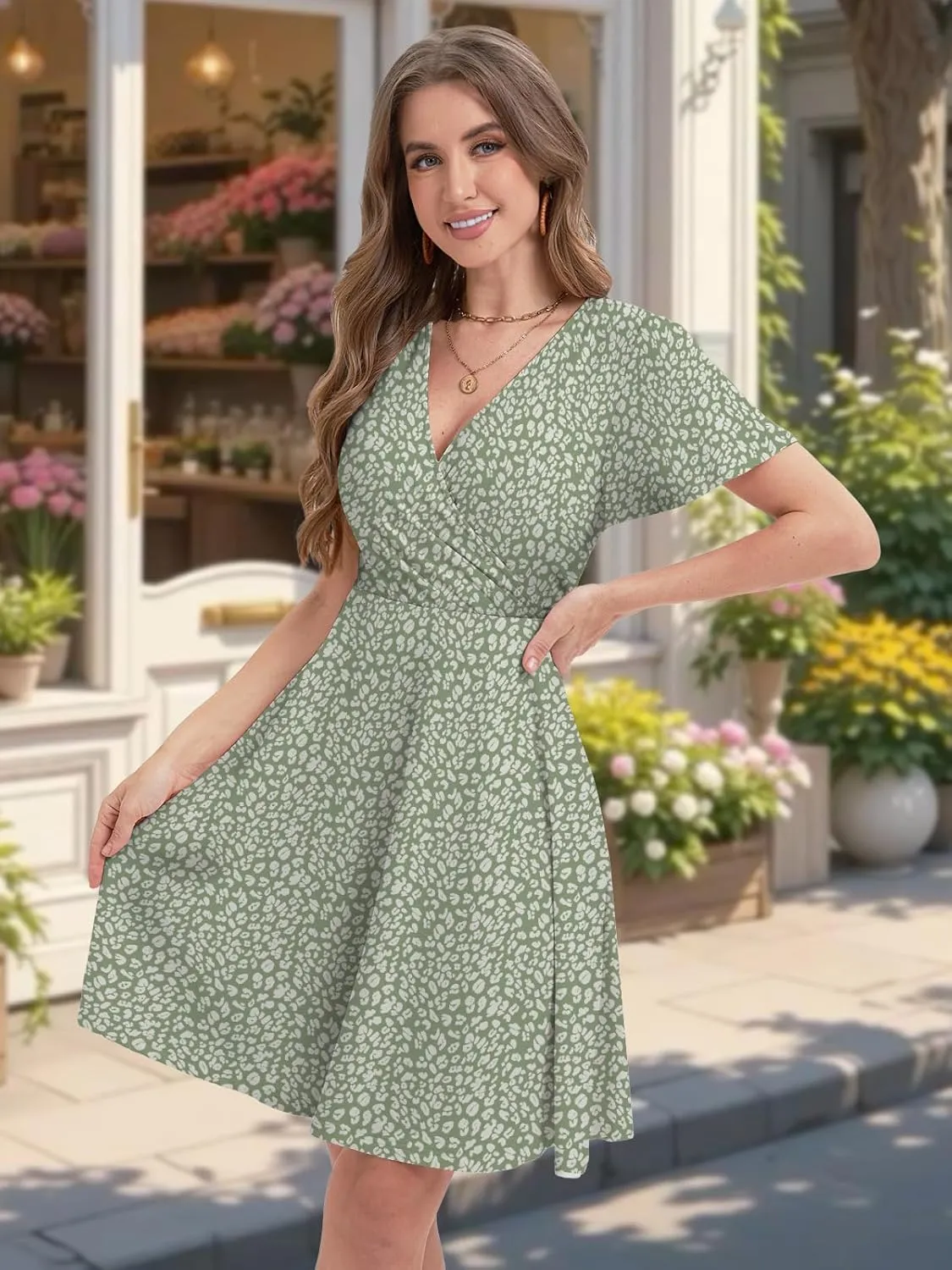 Summer Dresses for Women 2025 Floral Sundresses Elegant Classy Fashion Casual Outfit Plus Size