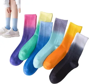 Tie-Dye Ombre ankle Socks unisex – Colorful Sporty Crew Socks for Skateboarding, or Casual Streetwear US5-11