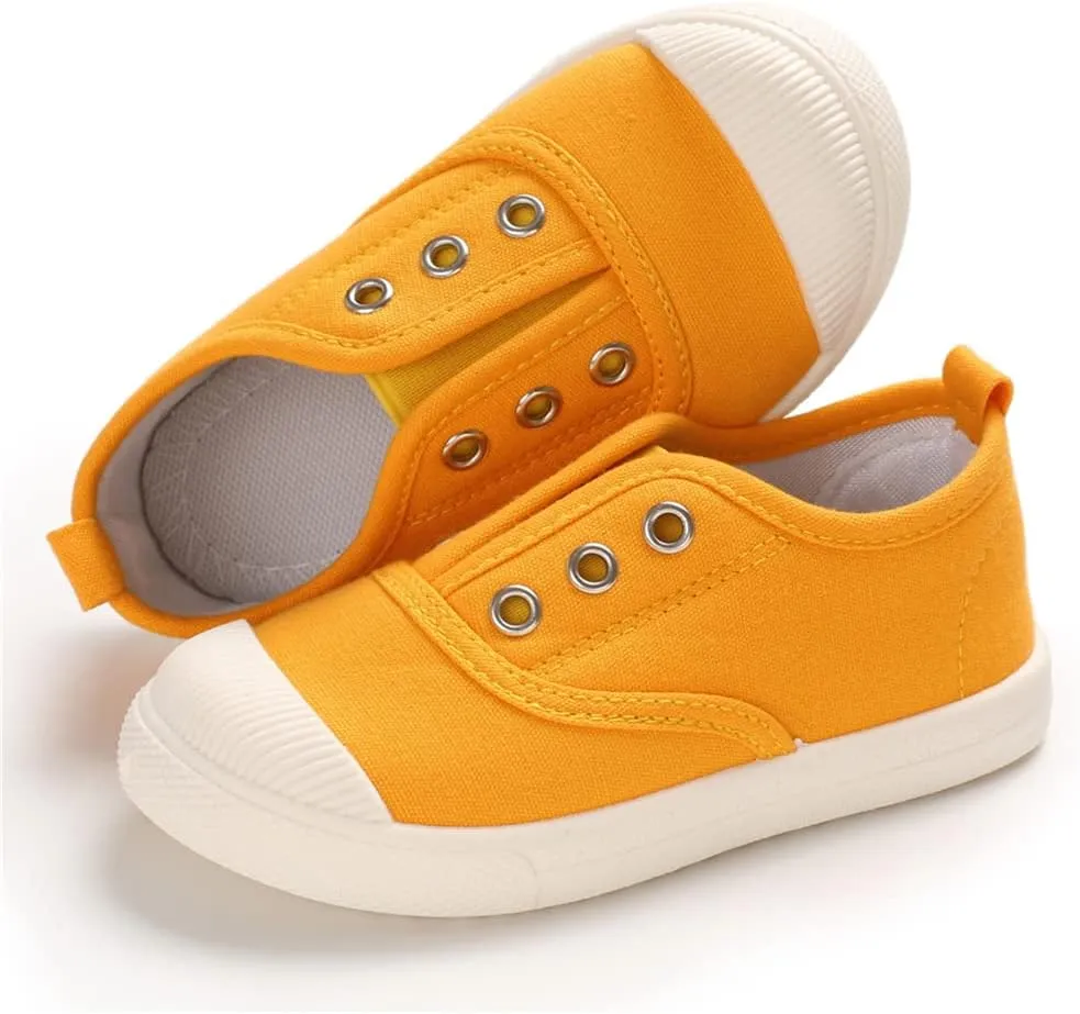 Timatego Toddler Boys Girls Canvas Slip On Shoes Lightweight Casual Kids Sneakers School Runing Tennis Shoes