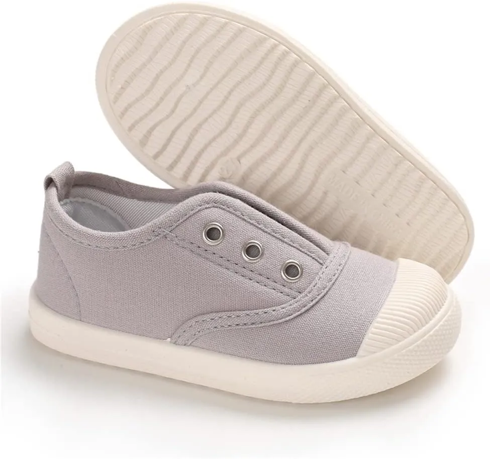 Timatego Toddler Boys Girls Canvas Slip On Shoes Lightweight Casual Kids Sneakers School Runing Tennis Shoes