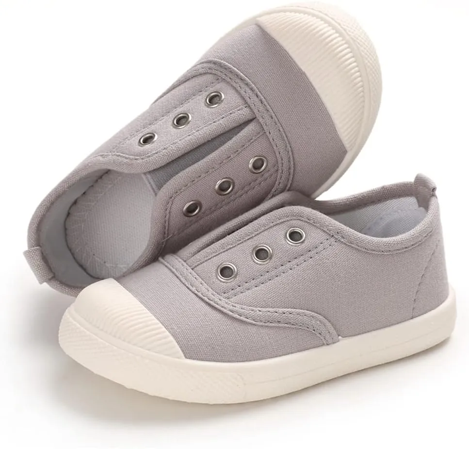 Timatego Toddler Boys Girls Canvas Slip On Shoes Lightweight Casual Kids Sneakers School Runing Tennis Shoes