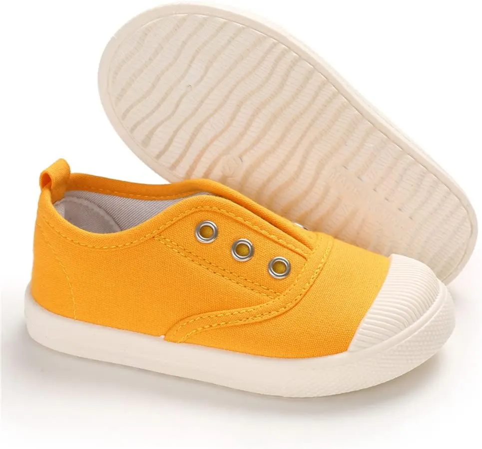 Timatego Toddler Boys Girls Canvas Slip On Shoes Lightweight Casual Kids Sneakers School Runing Tennis Shoes