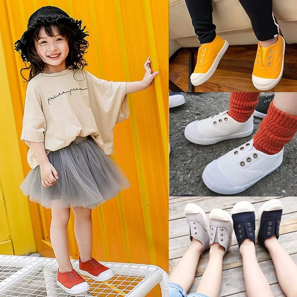 Timatego Toddler Boys Girls Canvas Slip On Shoes Lightweight Casual Kids Sneakers School Runing Tennis Shoes