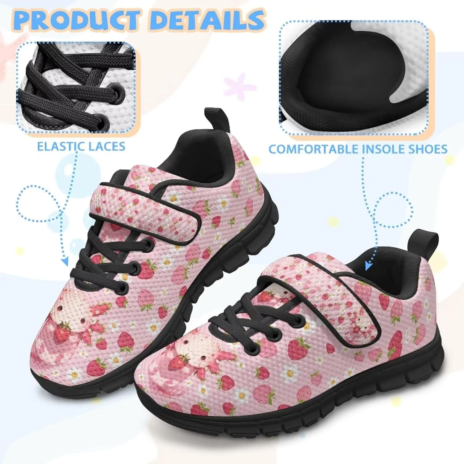 Toddler Boys Girls Shoes Strap Sneakers Single Buckle Tennis Shoes Lightweight Sports Athletic Sneakers for Kids