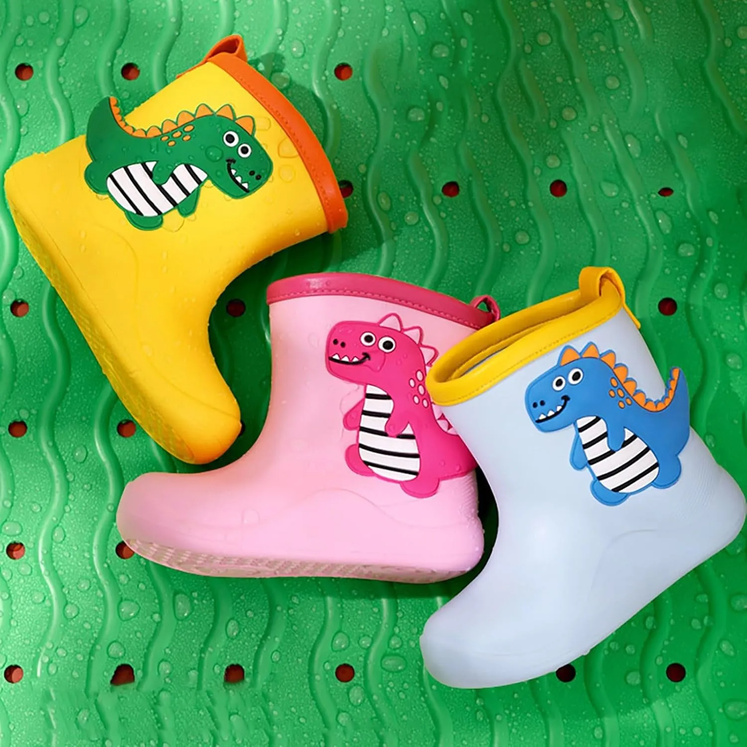Toddler Dinosaur Rain Boots For Boys Girls Waterproof Mud Boots Kids Rain Shoes Rain Boots For Toddler Girls Pi𝐧k