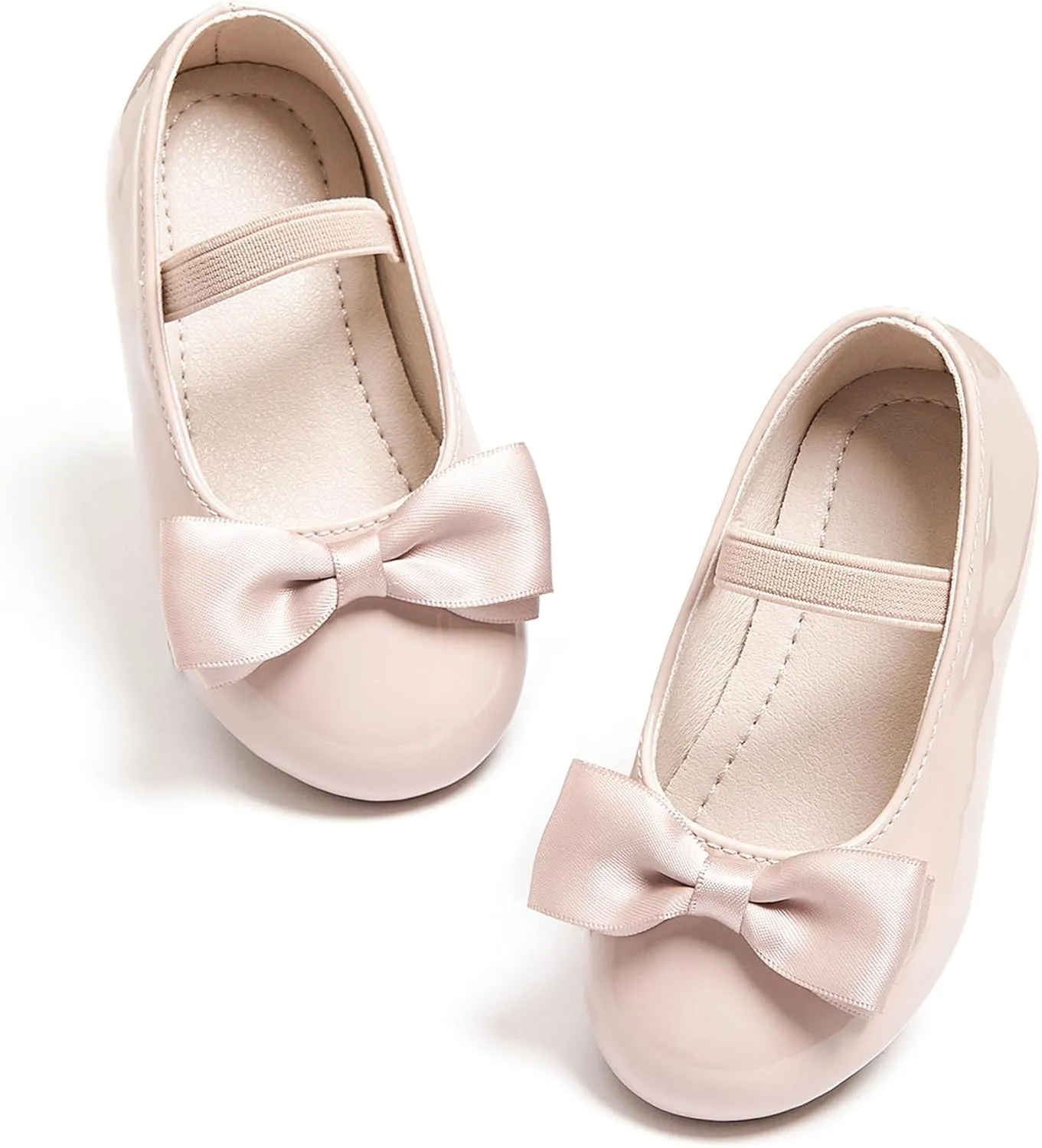 Toddler Flower Girl Dress Shoes - Little Girl Ballet Flats Bow Wedding Party