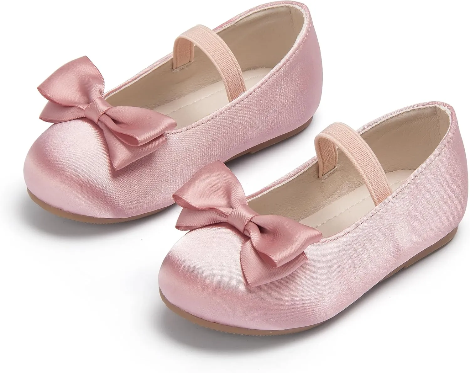 Toddler Flower Girl Dress Shoes - Little Girl Ballet Flats Bow Wedding Party