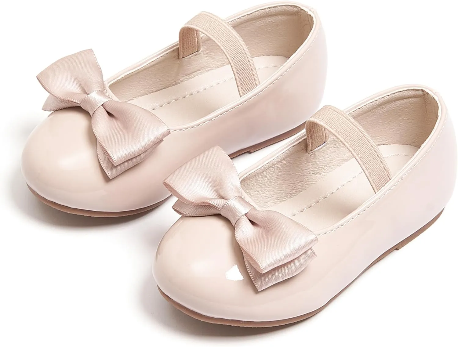 Toddler Flower Girl Dress Shoes - Little Girl Ballet Flats Bow Wedding Party